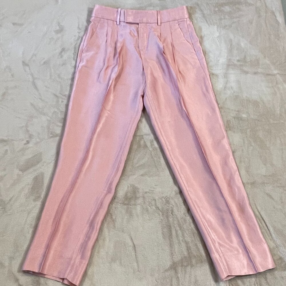 NWT Banana Republic Women’s Pink Silky Sheen Tapered Ankle Trousers
